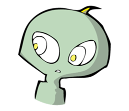 Ahoge Green Alien sticker #13649490