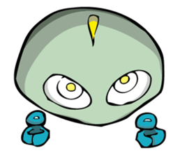 Ahoge Green Alien sticker #13649502