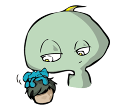 Ahoge Green Alien sticker #13649514