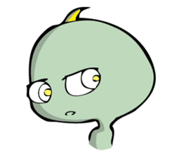 Ahoge Green Alien sticker #13649522