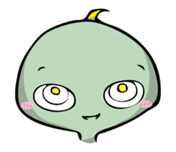Ahoge Green Alien sticker #13649524