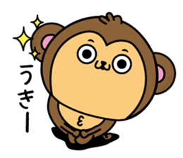 Monkey of onomatopoeia sticker #13649725