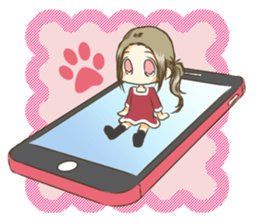 Girl on the Tablet ver.Amacha sticker #13652001