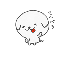 my white dog Shiro sticker #13654630