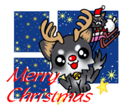 Black color puppy's New year! sticker #13654926