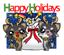 Black color puppy's New year! sticker #13654927