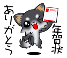 Black color puppy's New year! sticker #13654936