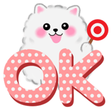cute white Pomeranian sticker #13657152