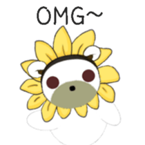 White flower bear brown lemon bear2 sticker #13658768