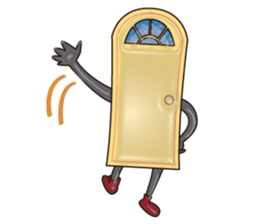 The sticker of the door which talks sticker #13658954