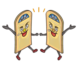 The sticker of the door which talks sticker #13658967