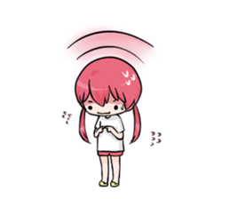Pinku over acting girl sticker #13660559