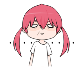 Pinku over acting girl sticker #13660571