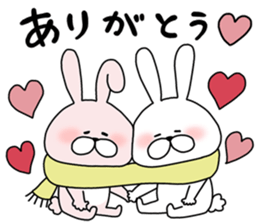 Happy to kiss! Lover rabbits 3 -winter- sticker #13664935