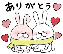 Happy to kiss! Lover rabbits 3 -winter- sticker #13664935