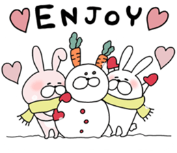Happy to kiss! Lover rabbits 3 -winter- sticker #13664937