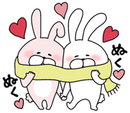 Happy to kiss! Lover rabbits 3 -winter- sticker #13664942
