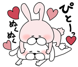 Happy to kiss! Lover rabbits 3 -winter- sticker #13664943