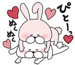 Happy to kiss! Lover rabbits 3 -winter- sticker #13664943