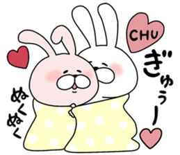 Happy to kiss! Lover rabbits 3 -winter- sticker #13664944