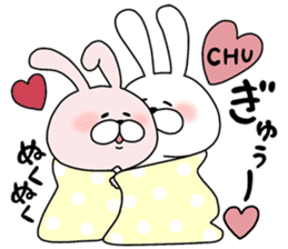 Happy to kiss! Lover rabbits 3 -winter- sticker #13664944