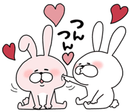 Happy to kiss! Lover rabbits 3 -winter- sticker #13664946