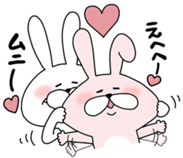 Happy to kiss! Lover rabbits 3 -winter- sticker #13664947