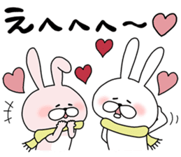 Happy to kiss! Lover rabbits 3 -winter- sticker #13664949