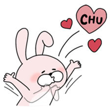 Happy to kiss! Lover rabbits 3 -winter- sticker #13664950