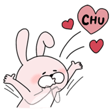 Happy to kiss! Lover rabbits 3 -winter- sticker #13664950