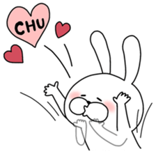 Happy to kiss! Lover rabbits 3 -winter- sticker #13664951