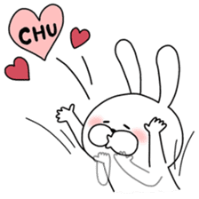 Happy to kiss! Lover rabbits 3 -winter- sticker #13664951