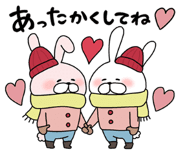 Happy to kiss! Lover rabbits 3 -winter- sticker #13664958