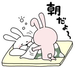 Happy to kiss! Lover rabbits 3 -winter- sticker #13664966