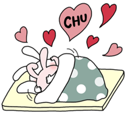 Happy to kiss! Lover rabbits 3 -winter- sticker #13664968