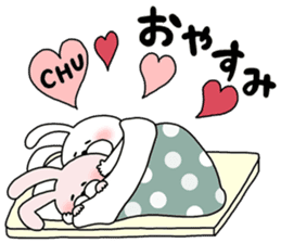 Happy to kiss! Lover rabbits 3 -winter- sticker #13664969