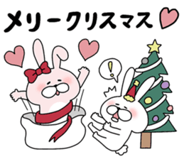Happy to kiss! Lover rabbits 3 -winter- sticker #13664972
