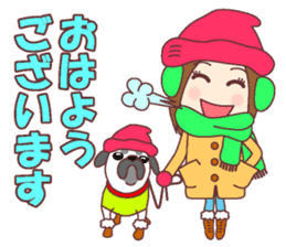 Natural healing women Autumn and winter sticker #13665039