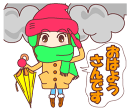 Natural healing women Autumn and winter sticker #13665040