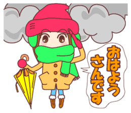 Natural healing women Autumn and winter sticker #13665040