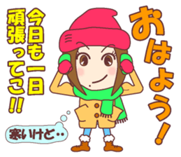 Natural healing women Autumn and winter sticker #13665045