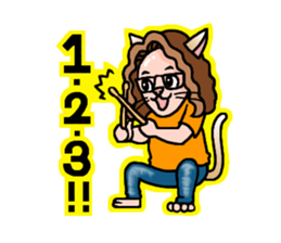 Drumming cat Bea!! GoodJob!! sticker #13666143