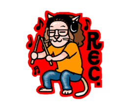 Drumming cat Bea!! GoodJob!! sticker #13666145