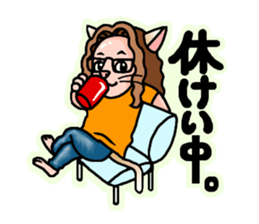 Drumming cat Bea!! GoodJob!! sticker #13666152