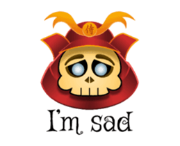 Cute Samurai Skull stickers 2 (animated) sticker #13666191
