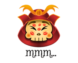 Cute Samurai Skull stickers 2 (animated) sticker #13666193