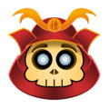 Cute Samurai Skull stickers 2 (animated)