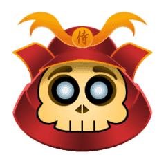 Cute Samurai Skull stickers 2 (animated)