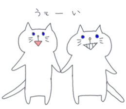 Two white cats sticker #13668196