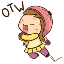 Girl with scarf sticker #13669382